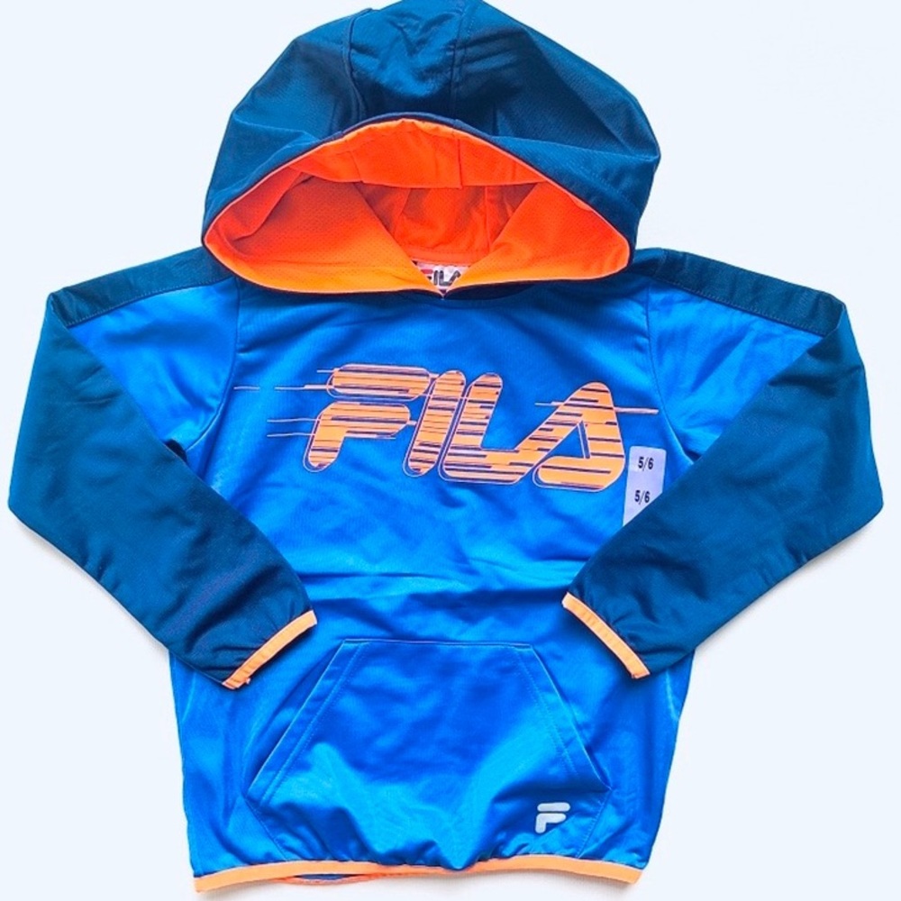 Boys Fila Blue and Orange Pullover Hoodie-NWT